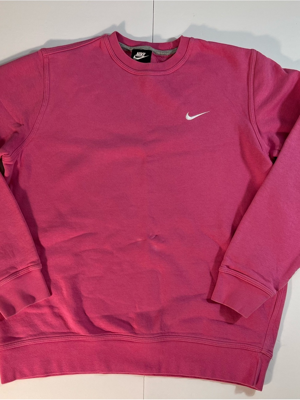Nike Hot Pink Crewneck Sweatshirt with White Swoosh